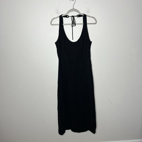 ALC Midi Dress Womens Size 8 Black Bodycon Halter Stretch Party Cocktail Event - Picture 6 of 11